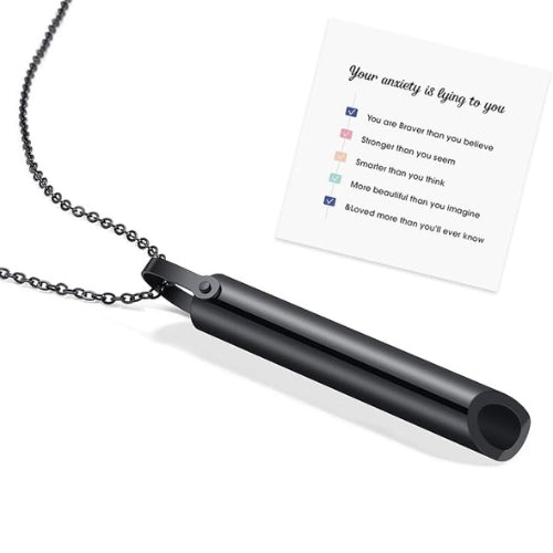 Collier respiratoire en acier inoxydable pour arrêter de fumer et soulager l'anxiété