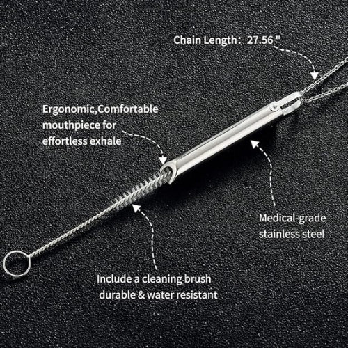 Collier respiratoire en acier inoxydable pour arrêter de fumer et soulager l'anxiété